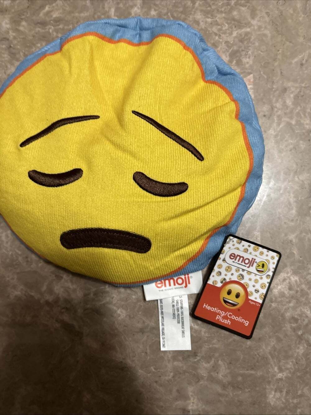 Pensive Face EMOJI Heating / Cooling Plush Pad Novelty Funny 2023 New With Tags